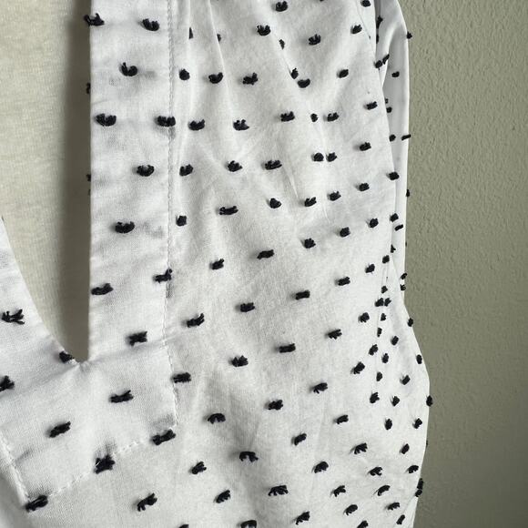 Lane Bryant White Embroidered Dot Long Sleeve Top Women's 12 Relaxed V-neck - Picture 3 of 8